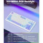 AULA F75 75% Wireless Mechanical Keyboard White + Blue + Purple - Star Vector Switch - Image 8