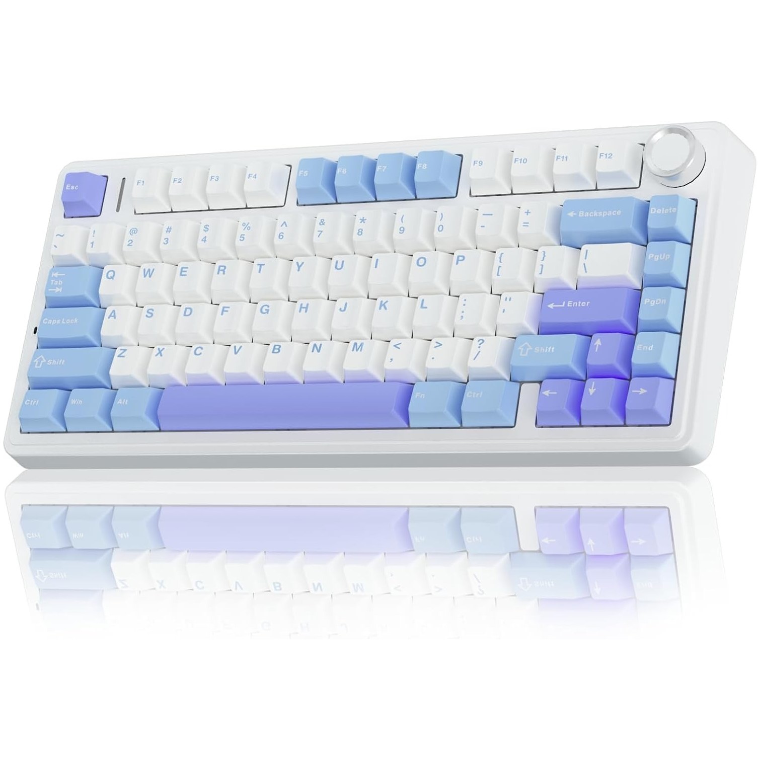 AULA F75 - 75% Wireless Mechanical Keyboard gradient purple AULA F75 75% Wireless Mechanical Keyboard White + Blue + Purple - Star Vector Switch - Image 1