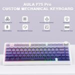 AULA F75 Pro 75% Gasket Wireless Mechanical Keyboard Gradient Purple Side-Engraved Keycaps Star Vector Switch - Image 2
