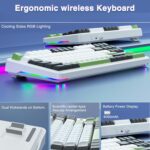 AULA F87 Wireless Mechanical Gaming Keyboard Black + White + Green - Graywood Switch V3 - Image 7