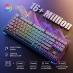 AULA F87 Wireless Mechanical Gaming Keyboard Gradient Grey Side Engraved - Space Crystal Switch - Image 4