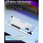 AULA F87 Wireless Mechanical Gaming Keyboard Glacier Blue Graywood Switch V3 - Image 8