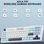 AULA F87 Wireless Mechanical Gaming Keyboard Glacier Blue Graywood Switch V3 - Image 2