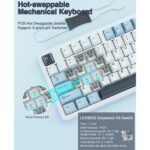 AULA F87 Wireless Mechanical Gaming Keyboard Glacier Blue Graywood Switch V3 - Image 5