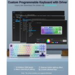 AULA F87 Wireless Mechanical Gaming Keyboard Glacier Blue Graywood Switch V3 - Image 9