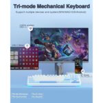 AULA F87 Wireless Mechanical Gaming Keyboard Sea Salt Blue Graywood Switch V3 - Image 3