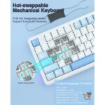 AULA F87 Wireless Mechanical Gaming Keyboard Sea Salt Blue Graywood Switch V3 - Image 4