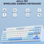 AULA F87 Wireless Mechanical Gaming Keyboard Sea Salt Blue Graywood Switch V3 - Image 2
