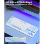 AULA F87 Wireless Mechanical Gaming Keyboard Sea Salt Blue Graywood Switch V3 - Image 6