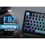 AULA F87 Wireless Mechanical Gaming Keyboard Dark Blue + Black + Cyan - Graywood Switch V4 - Image 2
