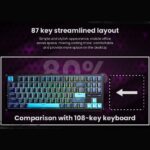 AULA F87 Wireless Mechanical Gaming Keyboard Dark Blue + Black + Cyan - Graywood Switch V4 - Image 5