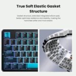 AULA F87 Wireless Mechanical Gaming Keyboard Dark Blue + Black + Cyan - Graywood Switch V4 - Image 3