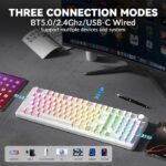 AULA F99 Pro Knob Mechanical Keyboard White Side Engraved - Silent Cotton Candy Switch - Image 3