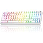 AULA F99 Pro Knob Mechanical Keyboard White Side Engraved - Silent Cotton Candy Switch