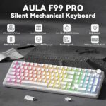 AULA F99 Pro Knob Mechanical Keyboard White Side Engraved - Silent Cotton Candy Switch - Image 2