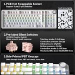 AULA F99 Pro Knob Mechanical Keyboard White Side Engraved - Silent Cotton Candy Switch - Image 8