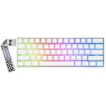 AULA MINI60 HE Pro 60% Tri-Mode Wireless Hall Effect Gaming Keyboard – White (Mistcloud Switch) - Image 3