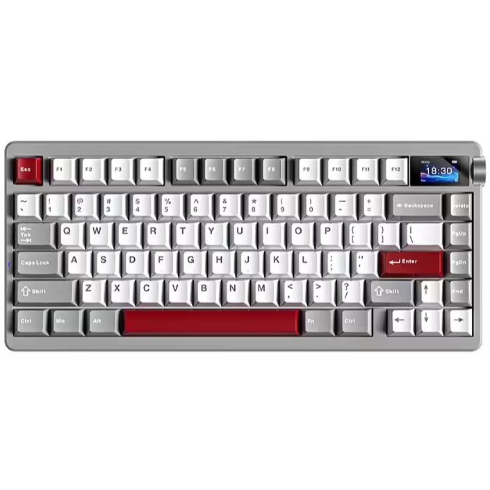 AULA NOVE 75 MAIN IMG AULA NOVA75 Smart Mechanical Keyboard White + Grey + Red - Caramel Latte Switch - Image 1