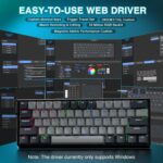 AULA WIN60 HE Pro 60% Wired Hall Effect Gaming Keyboard – Light Grey/Dark Grey (Meteor Switch) - Image 8