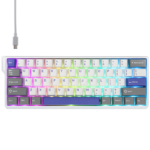 AULA WIN60 HE Max 60% Wired Hall Effect Gaming Keyboard – White/Grey/Blue (Wing Chun Switch)