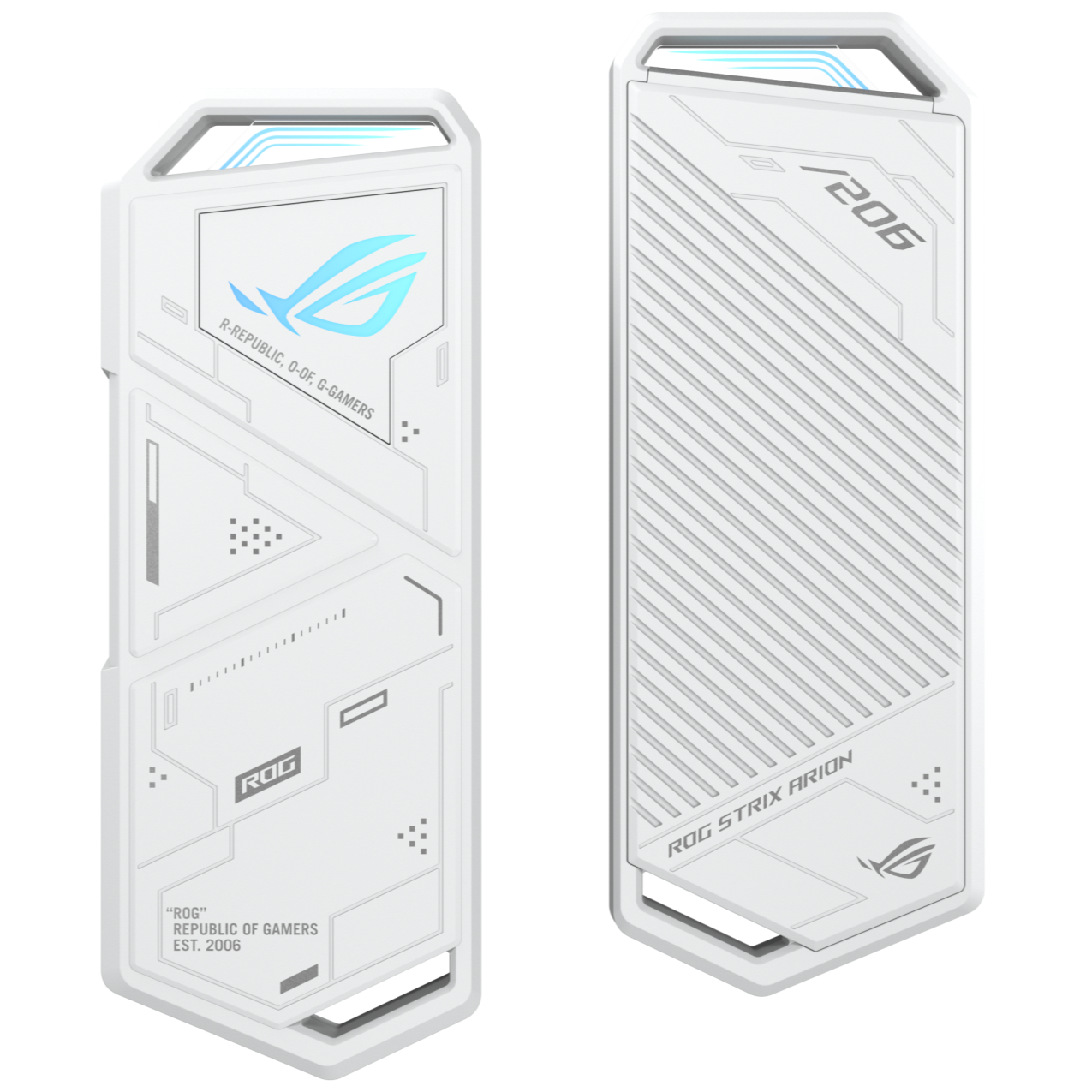 asus-ROG STRIX ARION white ASUS ESD-S1C ROG Strix Arion M.2 NVMe SSD Enclosure White - Image 1