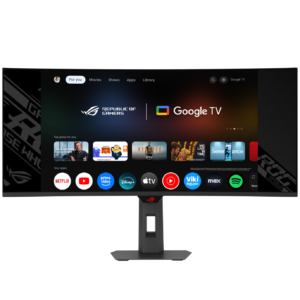 ASUS 34" XG34WCDMTG ( QD - OLED Panel, Res: 3440 X 1440, 240Hz, 0.03ms GTG, Android, WIFI, C,HDR,V.T.H.S, Curved ) Gaming Monitor
