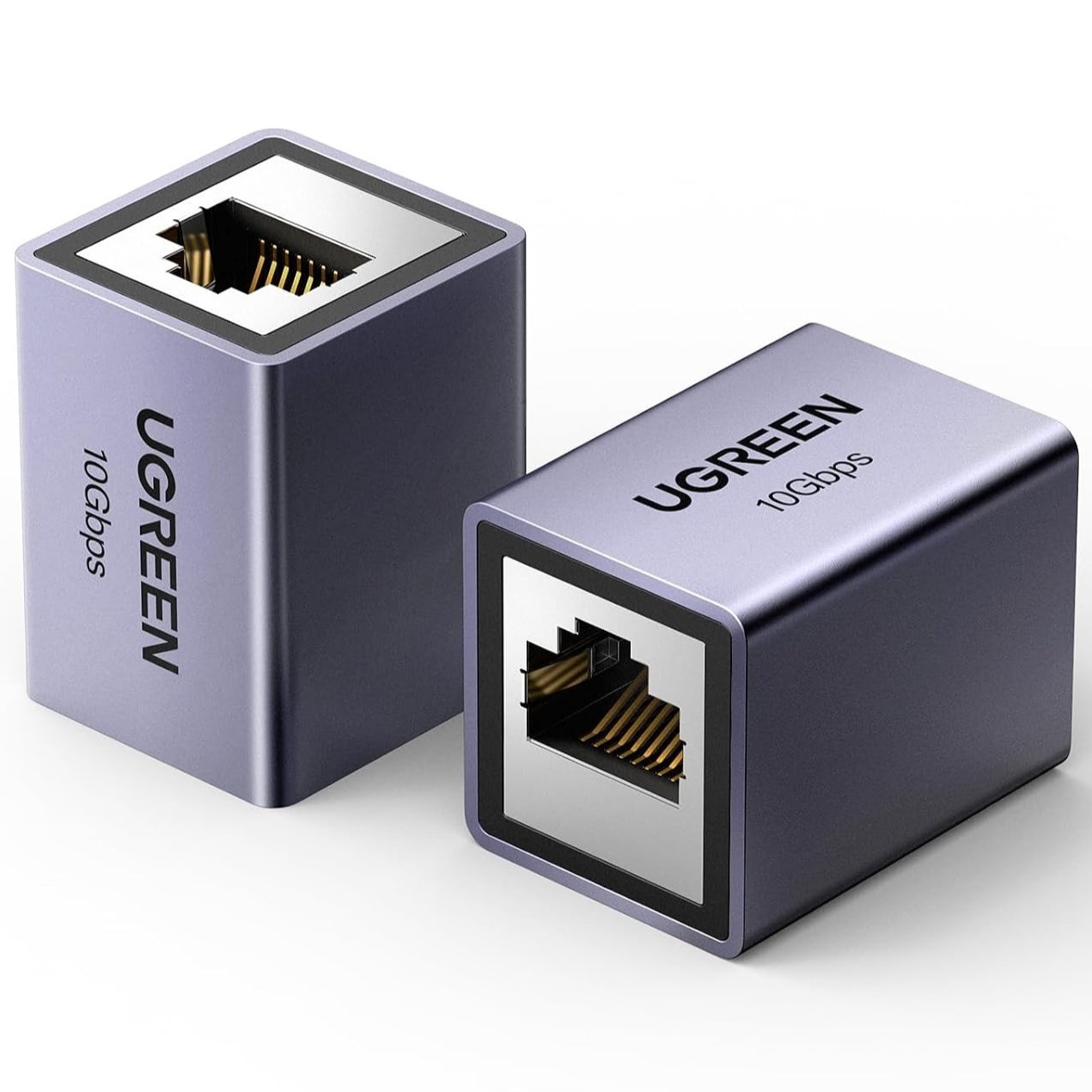 UGREEN 15117 Ethernet Coupler 10Gbps Aluminum Alloy Shell UGREEN 15117 RJ45 Ethernet Coupler for Cat8 Cat7 Cat6 Cat5 Cable Gray - Image 1
