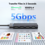 UGREEN 15548 USB 3.2 Gen 1 Hub - 4× USB-A 3.2 Gen 1 ports, with up to 5Gbps data transfer speed, 1× USB-C 5V/2A power input for stable operation (4-in-1) - Image 3