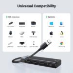UGREEN 15548 USB 3.2 Gen 1 Hub - 4× USB-A 3.2 Gen 1 ports, with up to 5Gbps data transfer speed, 1× USB-C 5V/2A power input for stable operation (4-in-1) - Image 8
