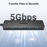 UGREEN 35574 USB 3.0 Hub - 4× USB-A 3.0 ports, with up to 5Gbps data transfer speed, 1-meter cable, and ultra-slim portable design (4-in-1) - Image 4