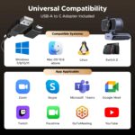 UGREEN 65381 4K Webcam for PC Ultra HD 1080P 60FPS Web Camera with Microphone - Image 7
