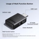 UGREEN 65708 Type-C Bluetooth Transmitter Audio Adapter / Bluetooth Classic & LE Audio Dual Mode - Image 3
