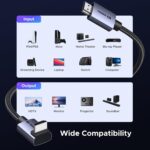 UGREEN 85242 HDMI 2.1 48Gbps, 8K@60Hz, 90° Angled Connector supports 4K@240Hz, HDR, eARC, VRR and ALLM Cable - 3m - Image 7