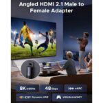 UGREEN 85632 HDMI 2.1 Angled 8K@60Hz 4K@240/144/120Hz 90 & 270 Degree Male to Female Connector 48Gbps Adapter - Image 3
