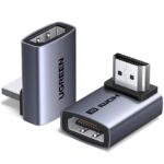 UGREEN 85632 HDMI 2.1 Angled 8K@60Hz 4K@240/144/120Hz 90 & 270 Degree Male to Female Connector 48Gbps Adapter