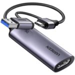 UGREEN 15389 2K@30Hz 1080P 60FPS Video Capture Card 4K Input HDMI to USB 3.0 USB Hub