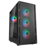 COUGAR Airface Pure RGB Compact ATX PC Case – Black – product view