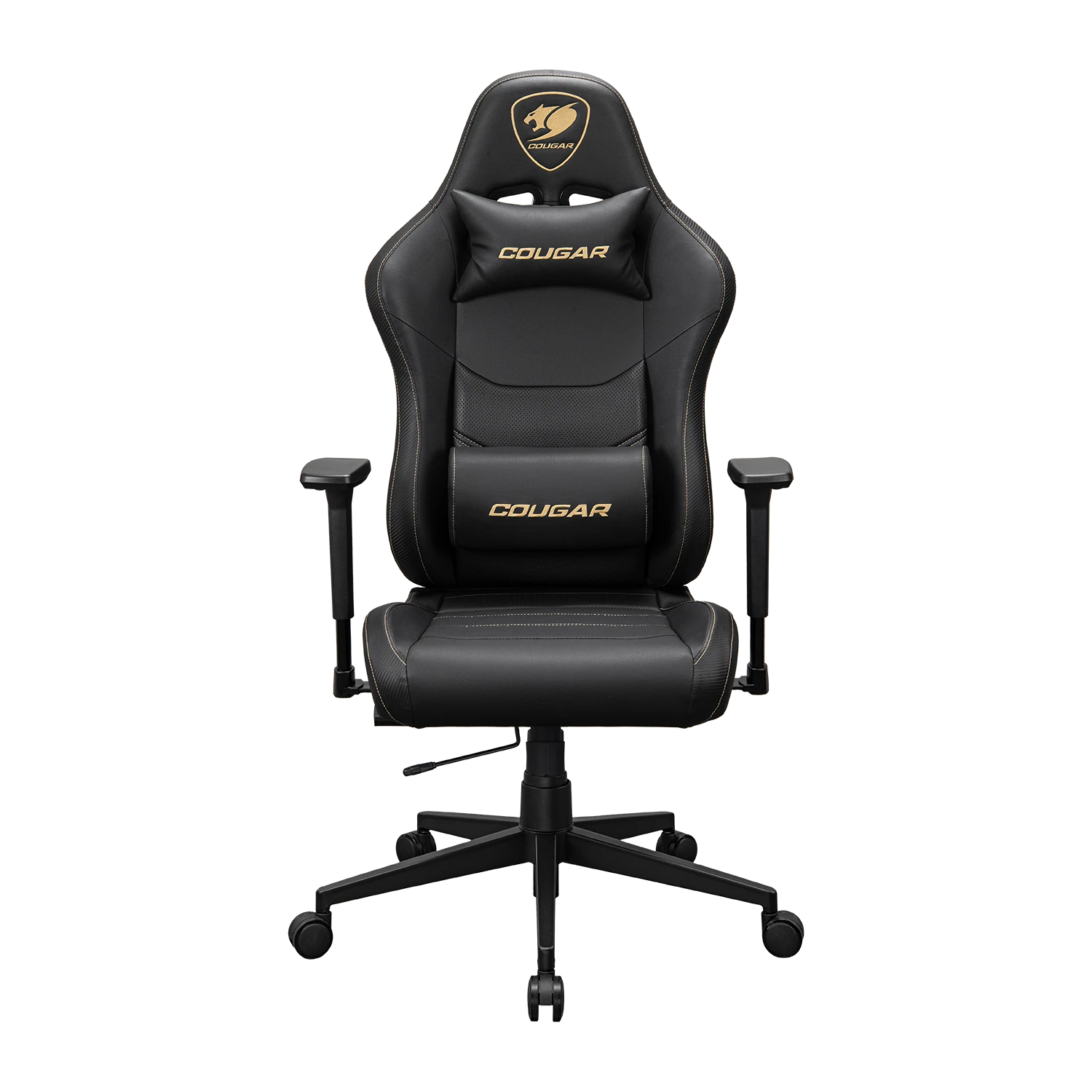 COUGAR PRYME Gold PVC Leather Gaming Chair – product view COUGAR PRYME Gold PVC Leather Gaming Chair – product view