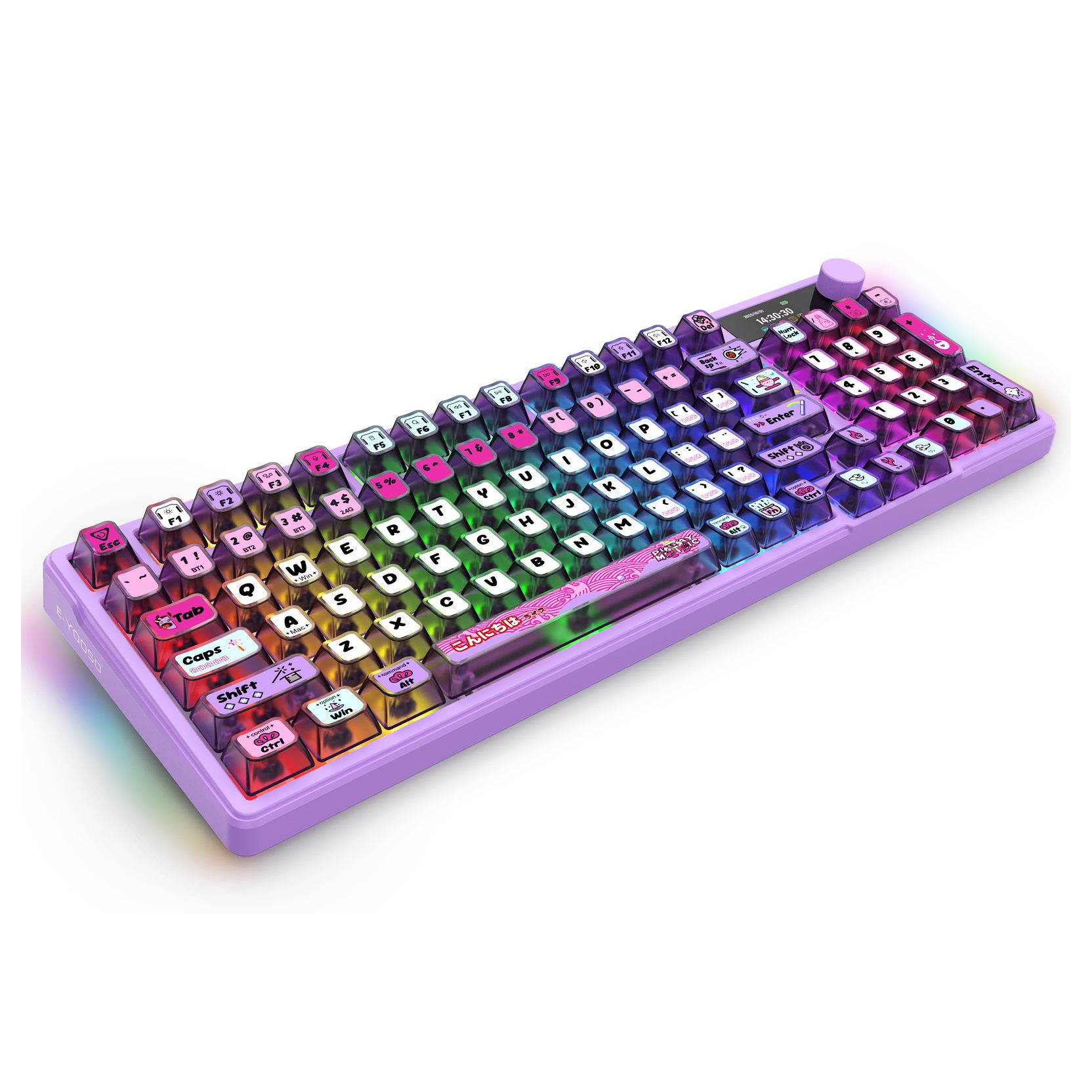 E-YOOSO Z-99 Ultra Transparent Purple mechanical keyboard – view 1 E-YOOSO Z-99 Ultra Transparent Purple mechanical keyboard – view 1