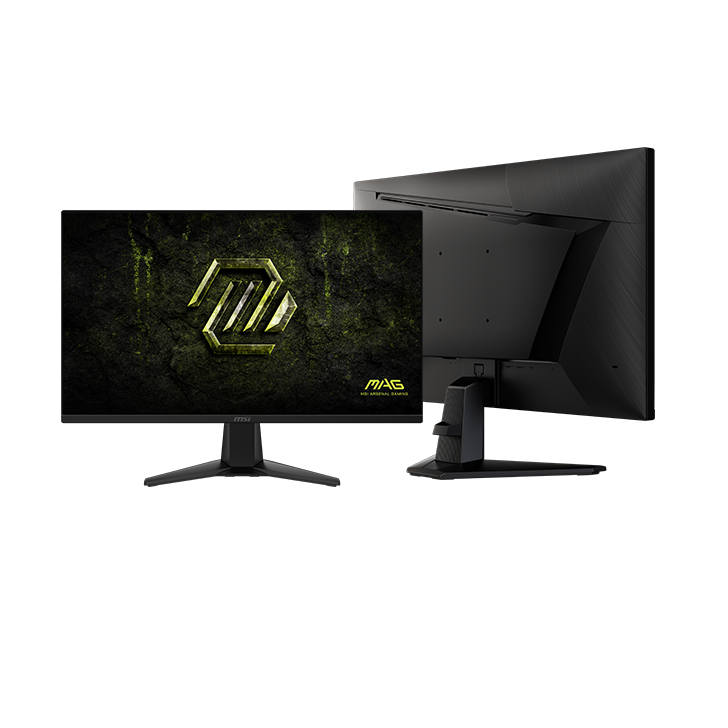 MSI MAG 275QF E20 front and rear views with stand