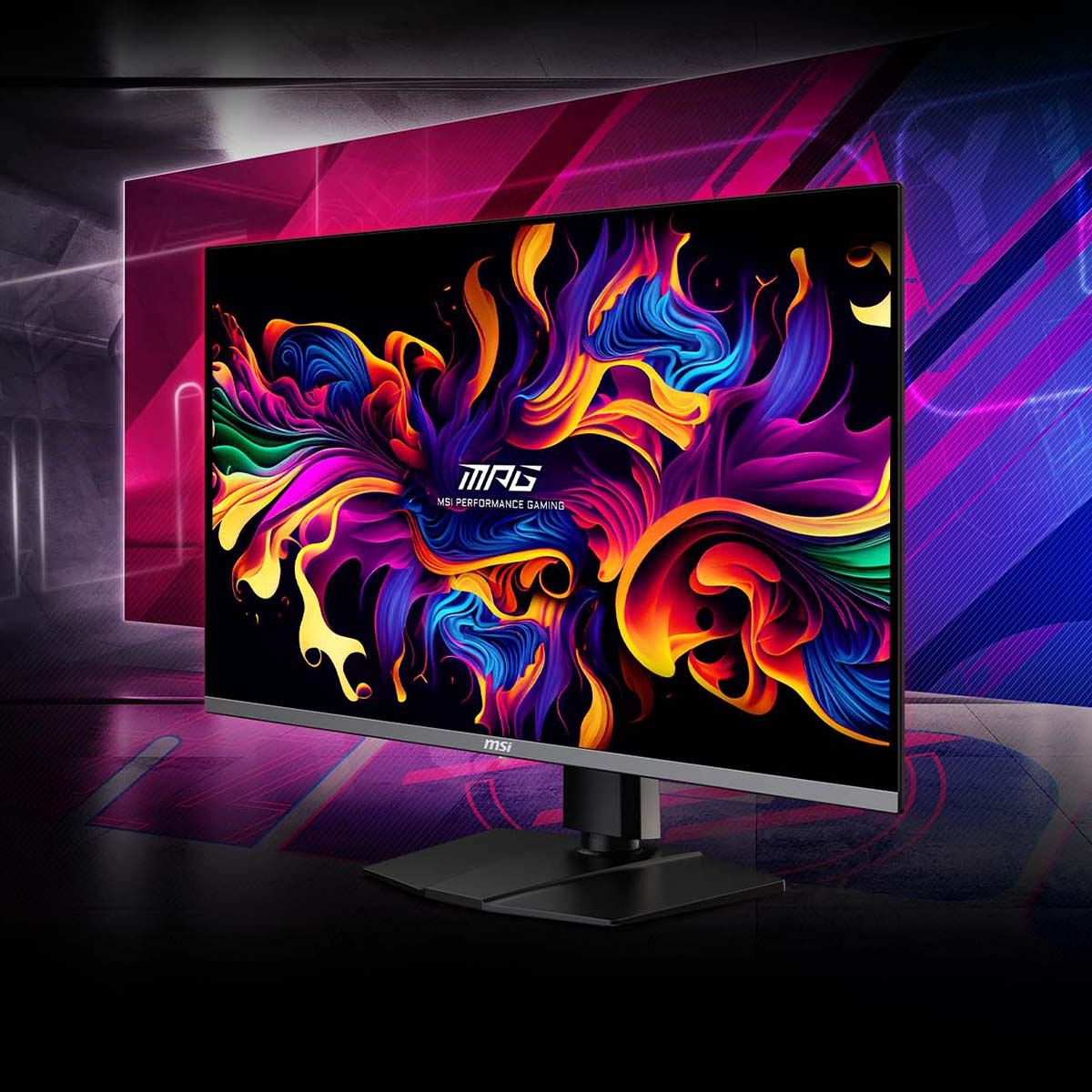 Official MSI artwork presenting the MPG 321URX QD-OLED monitor