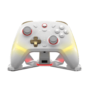 GameSir Cyclone 2 Wireless Controller - Phantom White - controller and dock