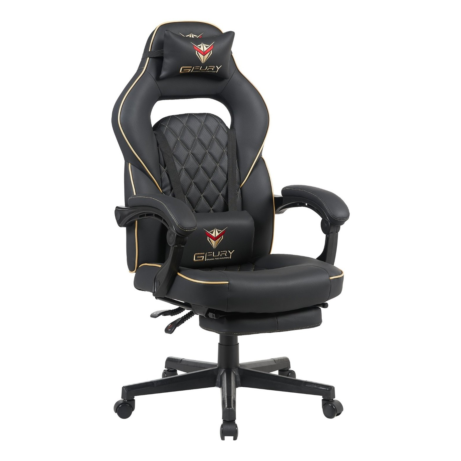 GFury GF-KW-G6404 Gaming Chair – Black/Gold – product view 1 GFury GF-KW-G6404 Gaming Chair – Black/Gold – product view 1