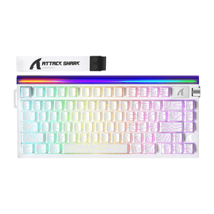 Attack Shark R85 HE Wired 75% Rapid Trigger Magnetic Gaming Keyboard – White Contours — official product view