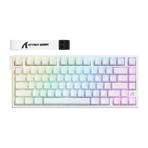 Attack Shark R82 HE Wired 75% Rapid Trigger Magnetic Gaming Keyboard – White Contours — official product view