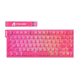 Attack Shark R82 HE Wired 75% Rapid Trigger Magnetic Gaming Keyboard – Berry Red (Pink Contours) — official product view