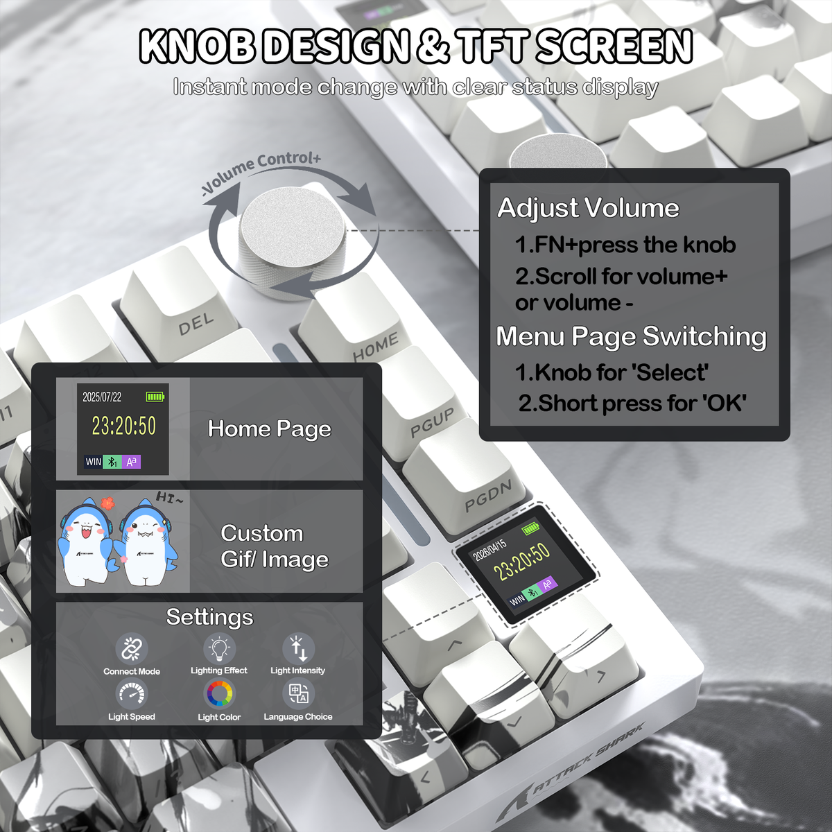 Attack Shark X820 ULTRA Dark Warrior — Put keyboard status on the screen