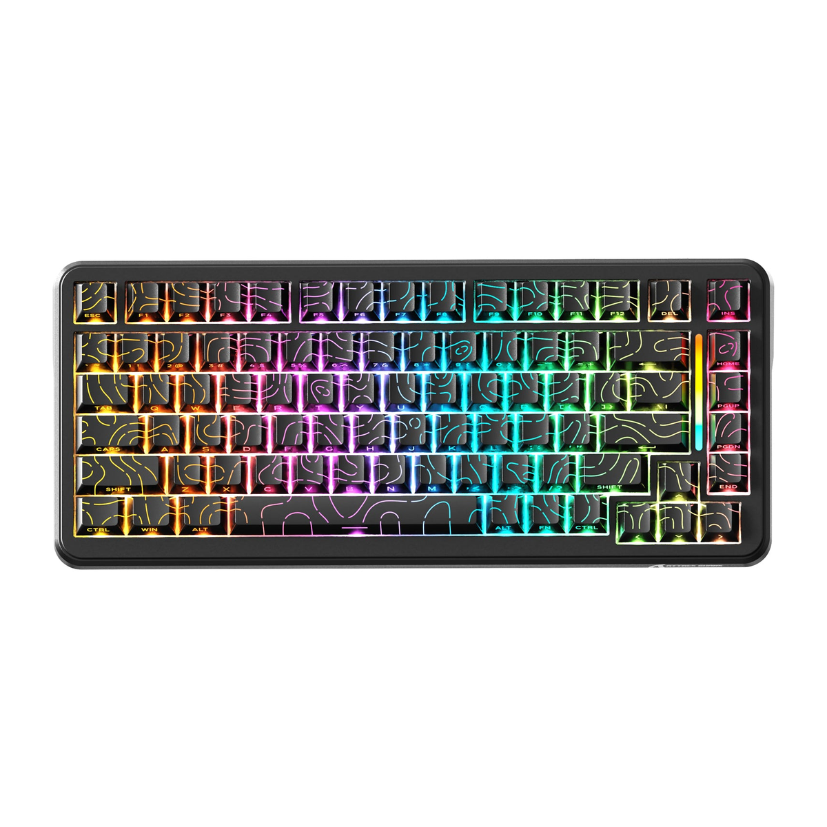 Attack Shark X82 PRO HE Tri-Mode Wireless 75% Rapid Trigger Magnetic Gaming Keyboard – Black Contours — official product view