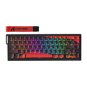 Attack Shark X68 PRO HE Tri-Mode Wireless Rapid Trigger Magnetic Gaming Keyboard – Black/Red — official product view