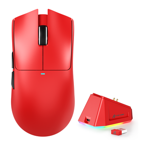 Attack Shark X11 Tri-Mode Wireless Gaming Mouse with Charging Dock – Red — official product view